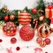 6''/150mm Large Christmas Ball Ornaments, 4Pcs Christmas Tree Decor, Shatterproof Hanging Decorations with Hooks, Red & Gold Baubles for Xmas Tree, Wedding, Holiday and Party Decor